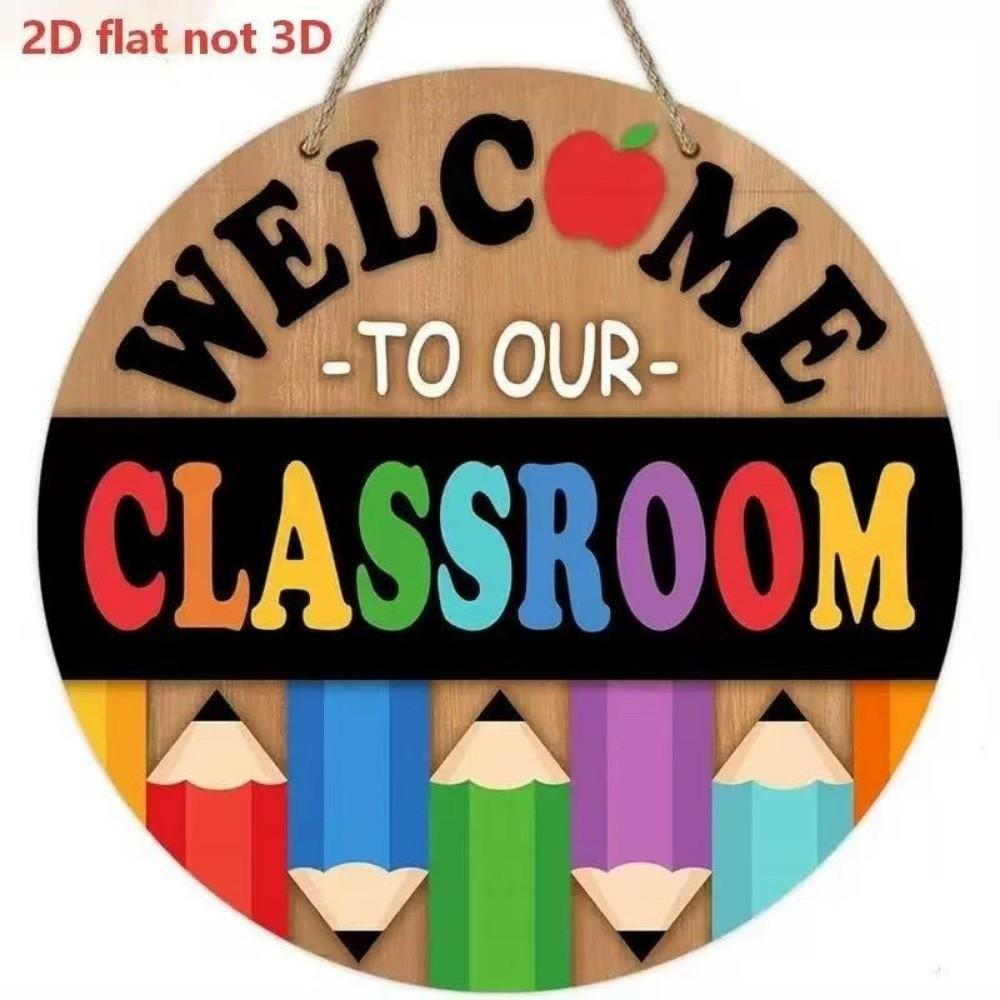 Colorful School Door Hanging 2D Flat Classroom Door Sign Teacher Sign Back to School