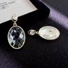 Sparkle Round Crystal Pendant Earrings High Versatile Temperament Water Drop Earrings Women'S Fashion Personality Korean Trend
