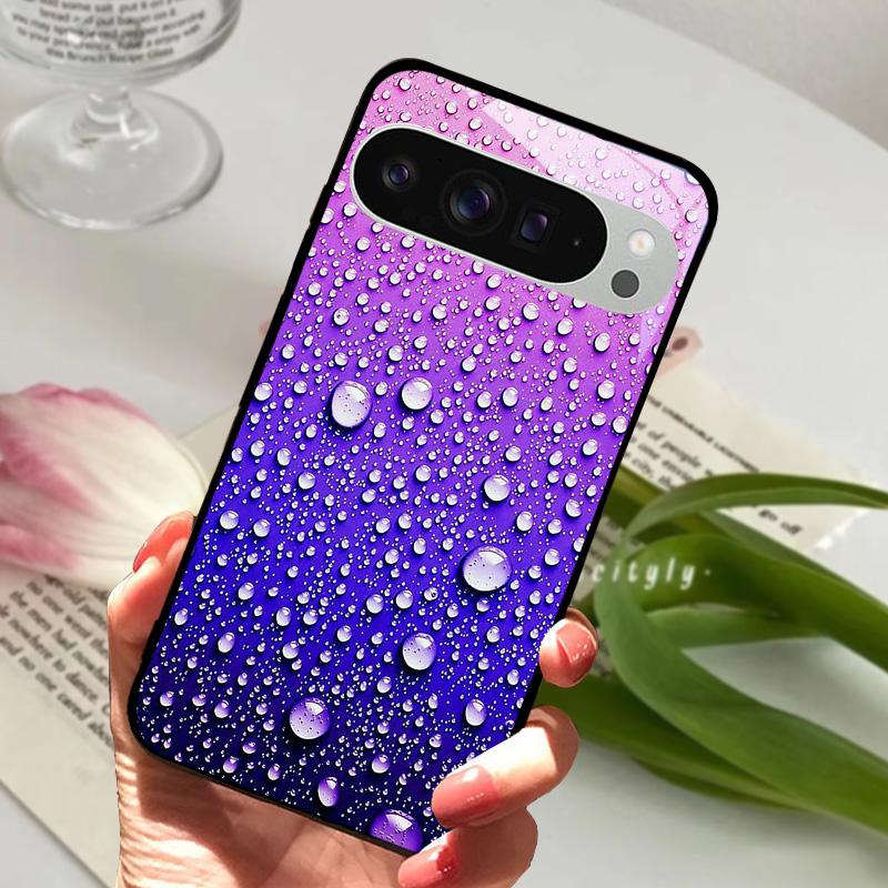 Модный Стеклянный Чехол для Google Pixel 8a Чехол Pixel8 Pro Жесткий ПК Закаленное Стекло Черный Чехол для Телефона Для GOOGLE PIXEL 8 Защитные Чехлы