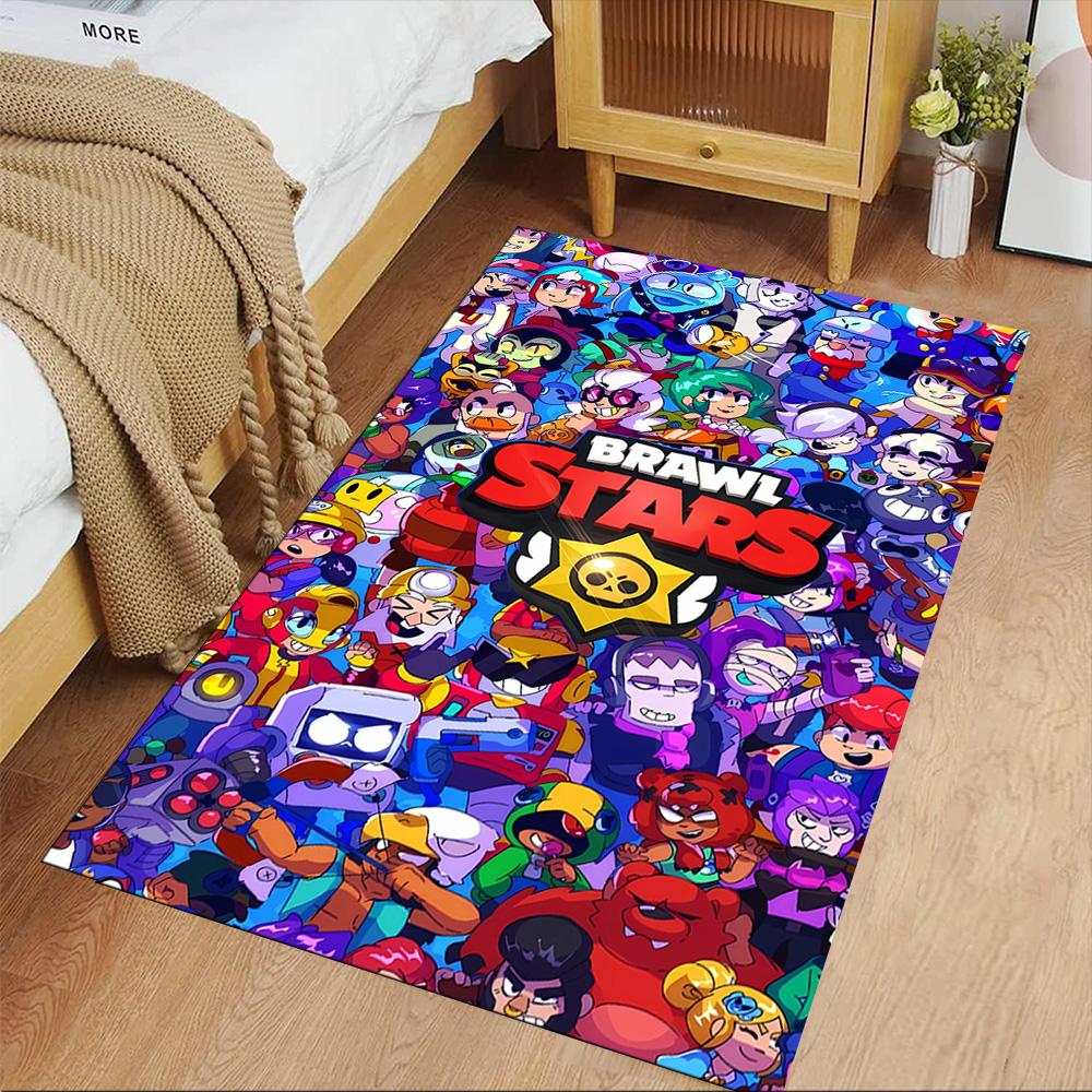 Brawl Stars Floor Rug Office Rug Design for Foyer Dormitory Game Room Entryway Antislip Carpet Decorate Offices Perfect Gift for Friends & Family
