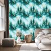 Wallpaper Ink turquoise, celadon, sea green and light gray 50x1000