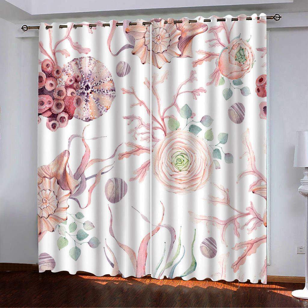 Floral Floral Printing And Painting Series High Density Blackout Curtain 3D Digital Printing