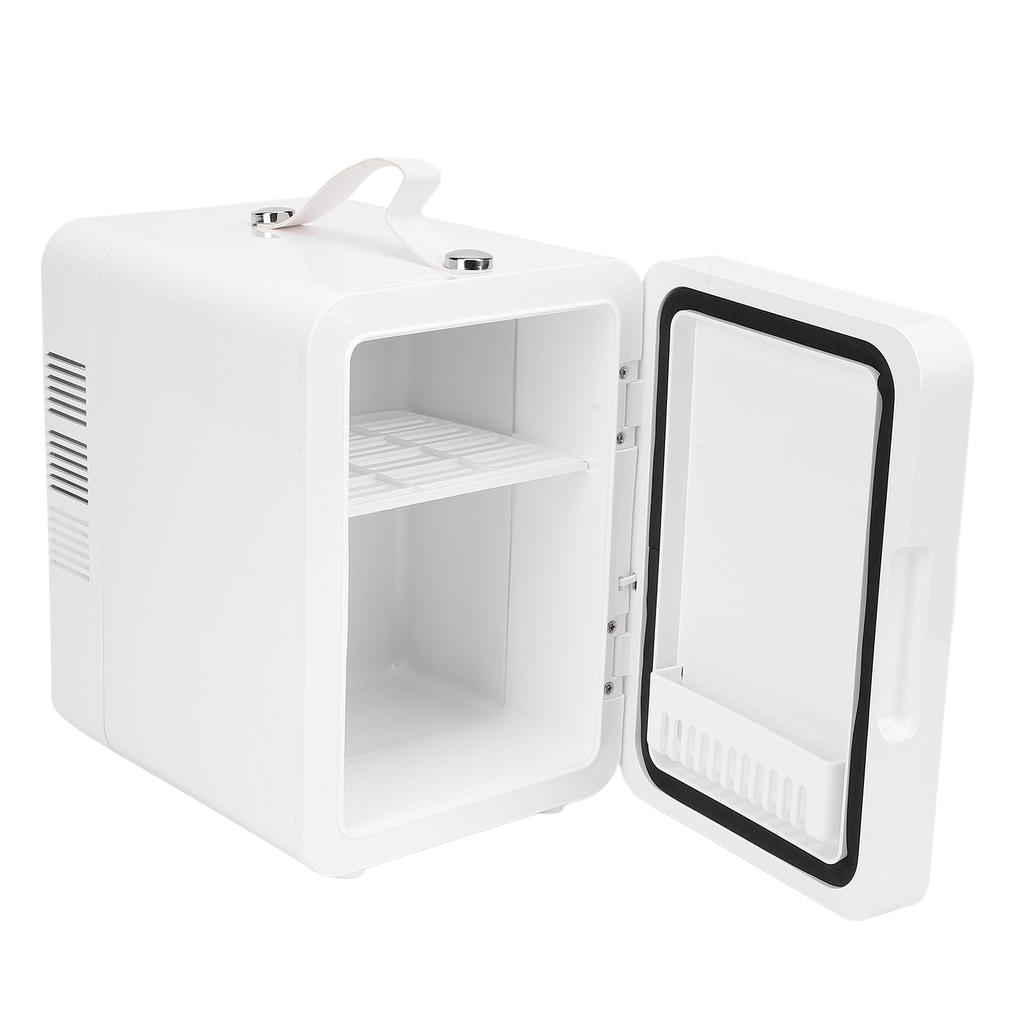 Mini Skincare Fridge with LED Mirror 3 Levels Dimmable 6L Cooler Warmer Portable Handle Makeup