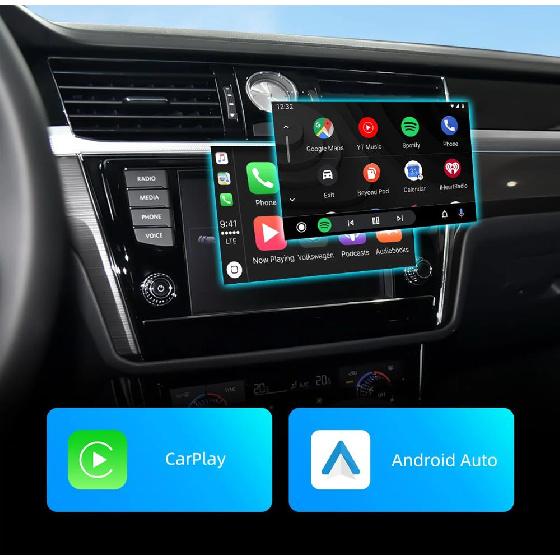 AUTOABC Беспроводной комплект для переоборудования CarPlay Android Auto Совместимый с VW Volkswagen Skoda Octavia A5 Golf 7 Polo Passat B8 Декодер