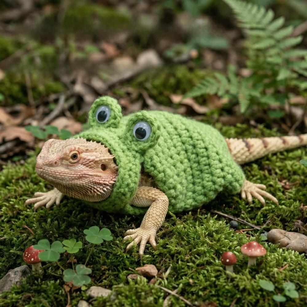 Cute Lizard Transformation Dress Flexible Fit Funny Small Pet Costumes Daily Display