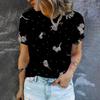 Summer Loose Casual Round Neck Short Sleeve High Quality Cartoon Cat Print T-shirt Street Fashion New Women's T-shirt XXS-6XL