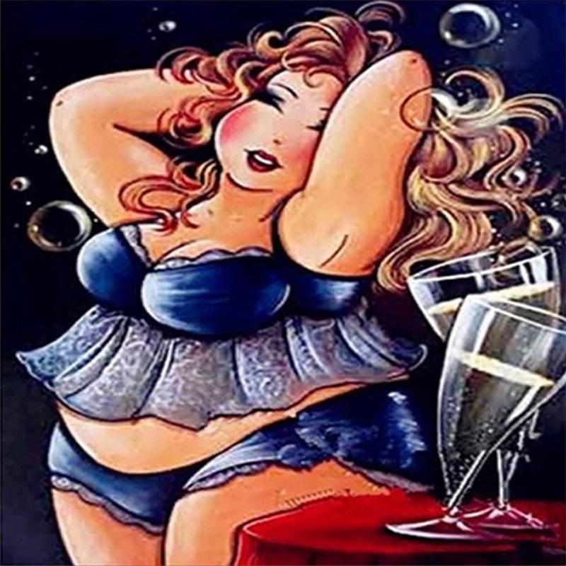 5D алмазная живопись мультфильм сексуальные женщины полный круглый толстые дамы вышивка алмазная мозаика изображение стразы Декор подарок
