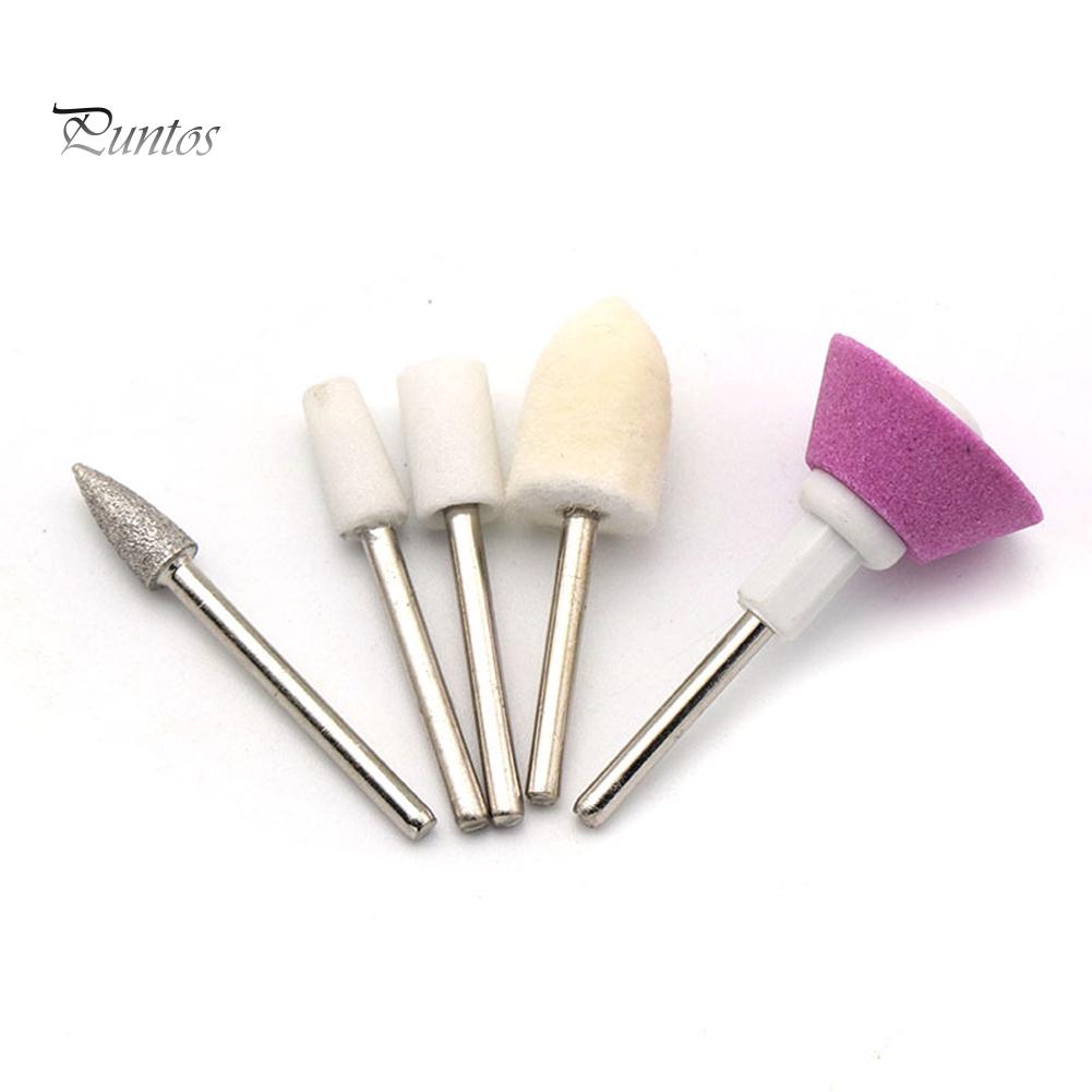 Puntos Nail Art Manicure Machine 5Pcs Grinding Drill Bits Polish Tool for Electric