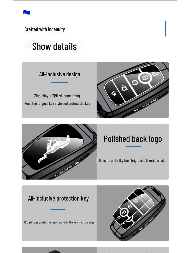 Чехол для ключа Ford Mustang Electric GT - SHELBY Сумка для машины Пряжка Ракушка