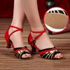 Модная обувь для латиноамериканских танцев женская 5 см высокий каблук летняя обувь танго бальные танцы