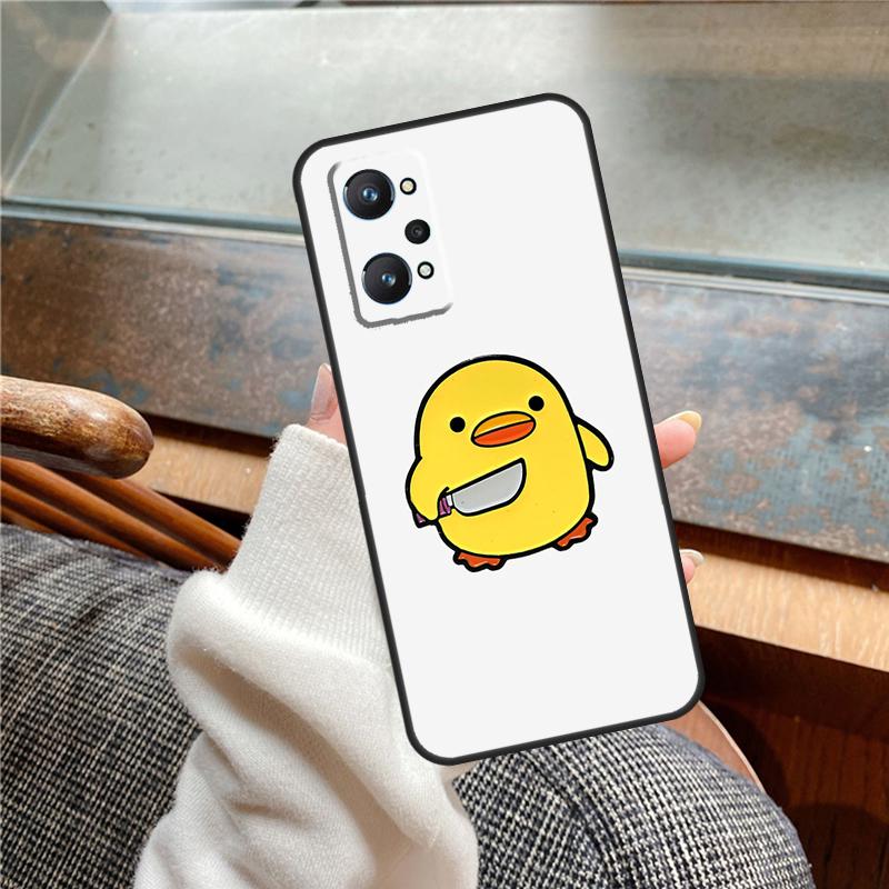 Мультяшный чехол-пенал с уткой для Realme 12 Pro Plus 11 13 14 C63 C61 C55 C51 C53 C25 C65 C67 C71 C75 GT6 GT7 15 Pro