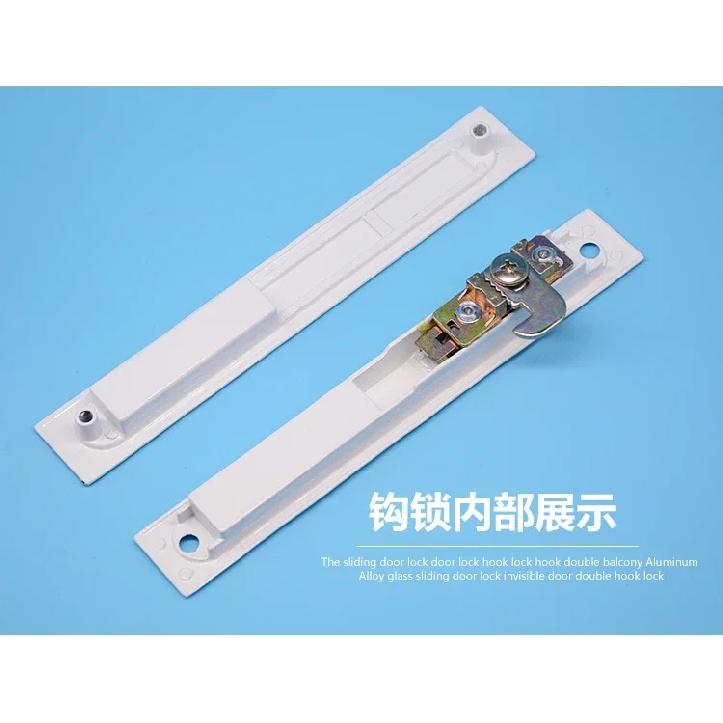 Sliding Door Window Handle Lock Hook Style Flush Mount Zinc Alloy Durable Sliding Door Sliding Window Lock Home Hardware