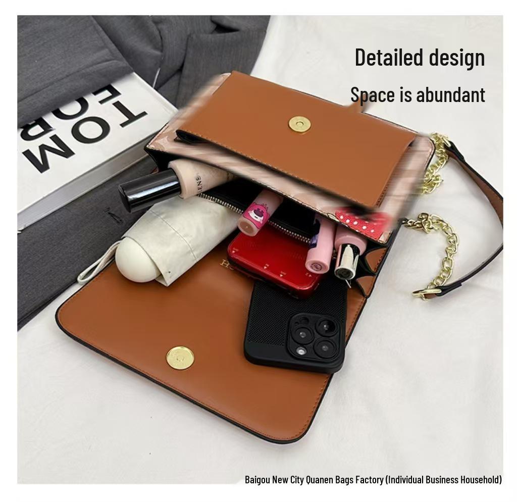 Европейская и американская универсальная модная цепочка, сумка через плечо, кроссбоди - женский нишевый повседневный популярный дизайн