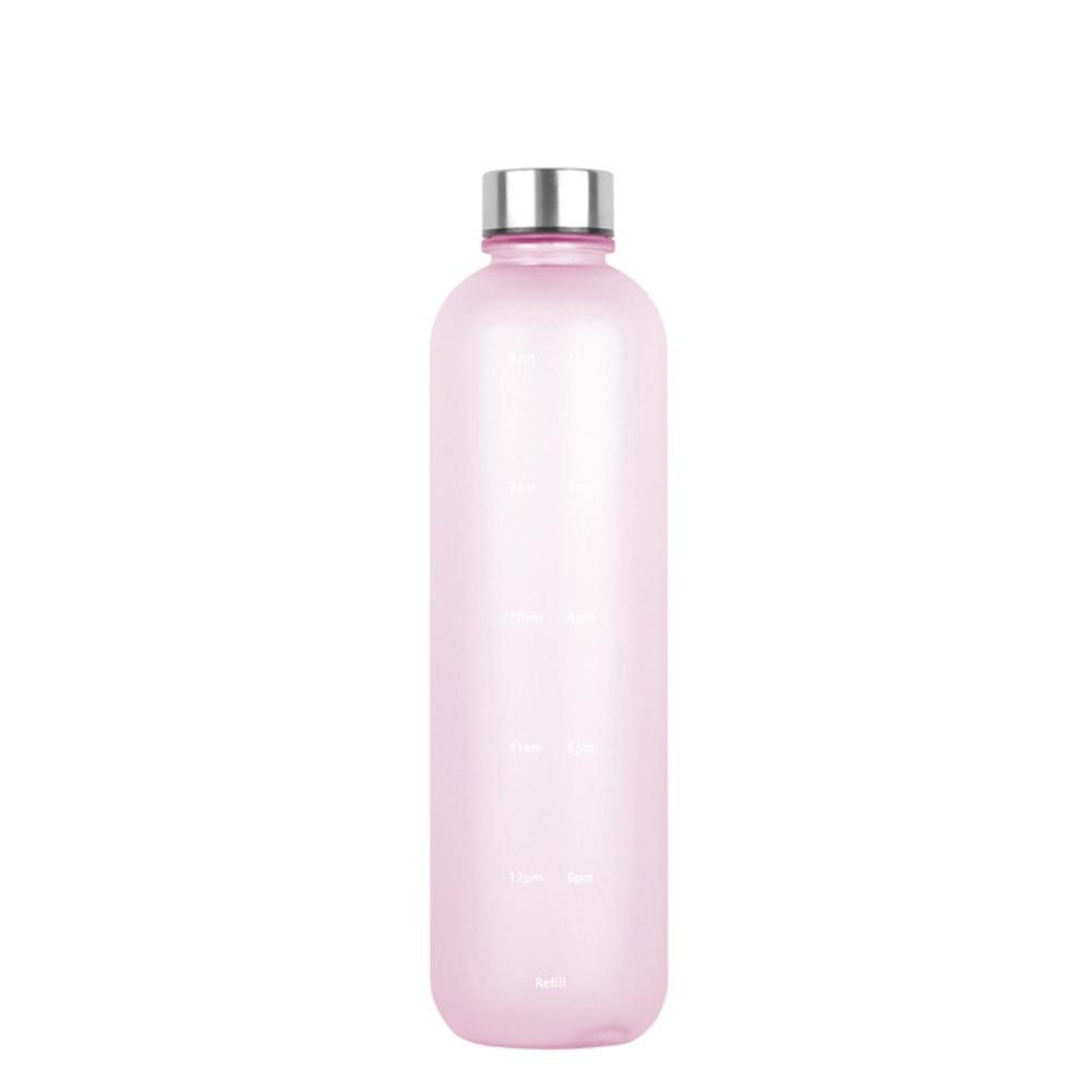 1000ML Space Cup Time Marker Portable Outdoor Sports Bottle Frosted Gradient Color Cup