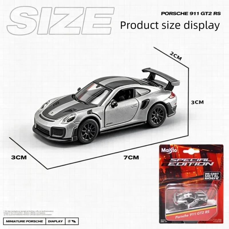 Майсто 1:Масштаб 1:64 Модель автомобиля Porsche 911 GT2 RS из литого сплава Симуляция Коллекция Суперкаров Украшение Детская игрушка Подарок