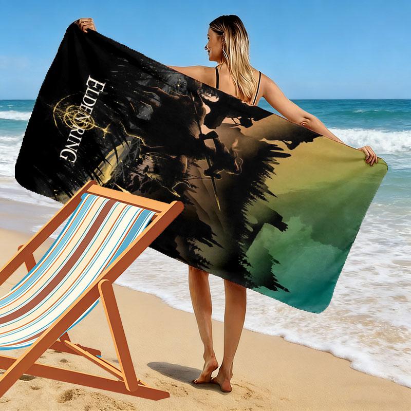 Elden Ring Veil Print Beach Towel, Large Soft Quick Dry Towel for Beach Camping Swimming