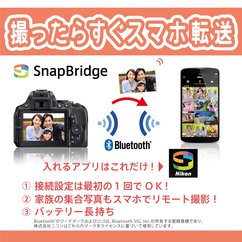 Nikon Digital SLR Camera D5600 Double Zoom Kit Black D5600WZBK