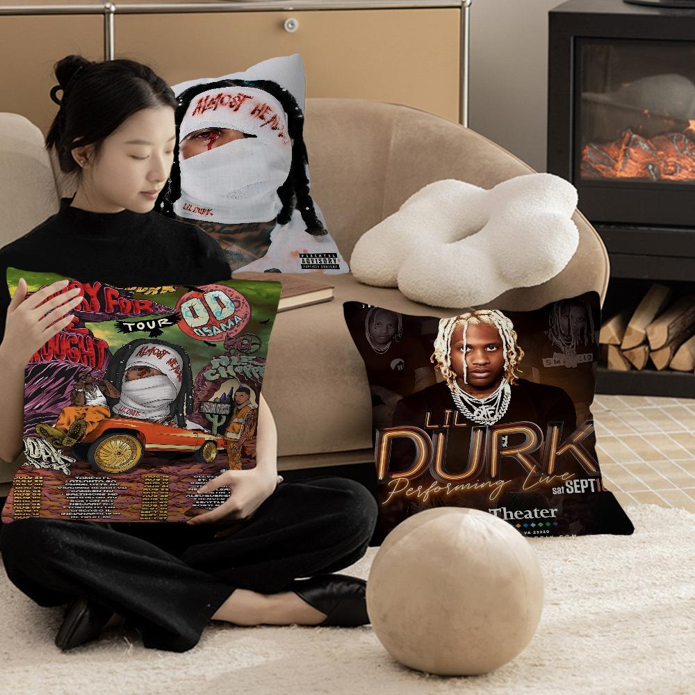 L-Lil DDurk Rapper Cushion Cover Car Throw Pillow Case For Sofa Car Christmas Gift 40x40cm 45x45cm