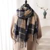 Korean Version Of British Plaid Imitation Cashmere Simple And Versatile Thermal Scarf Women'S Thickened Popular Shawl