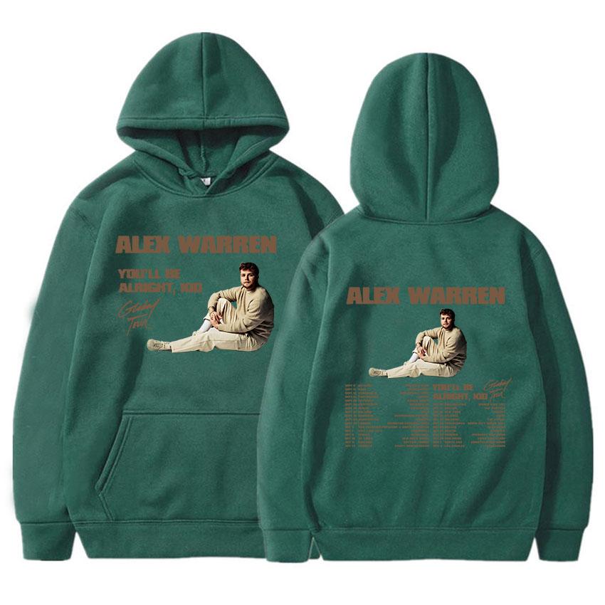 You'll Be Alright Kid Alex Warren Hoodies Мужская одежда Зимние толстовки с капюшоном с длинным рукавом Певица Графический принт Топ