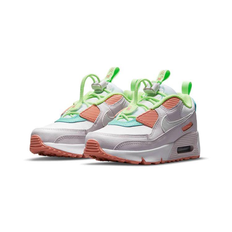 Nike Детские кроссовки Air Max 90 Toggle PS White Crimson Bliss Светло-фиолетовый металлик-платиновый CV0064-102