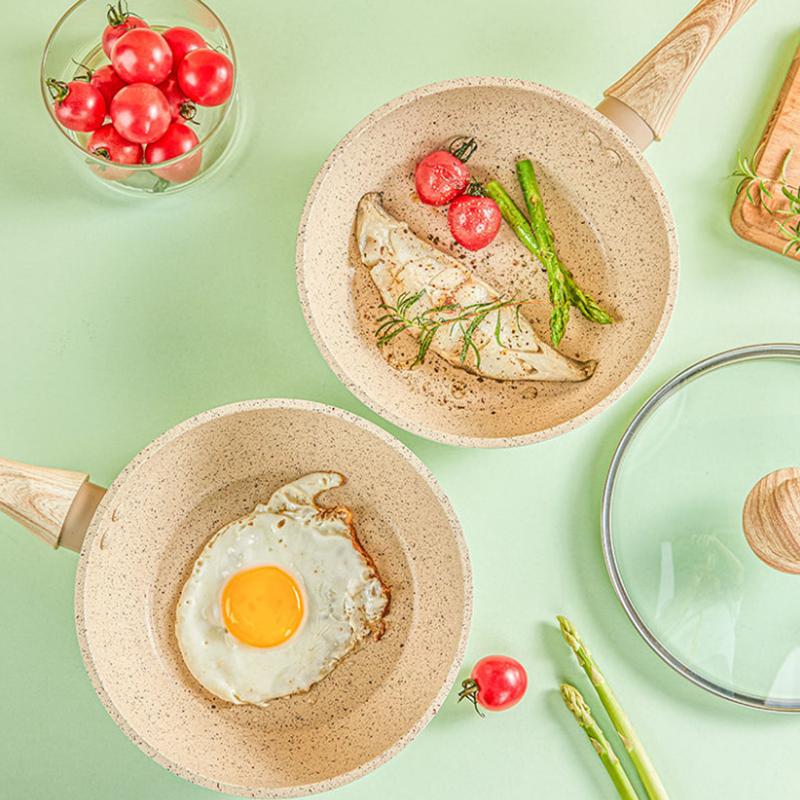 Maifan Stone Non-stick Frying Pan Household Flat-bottomed Small Cooking Pan Steak Omelette No Oily Smoke Induction Cooker Gas Universal