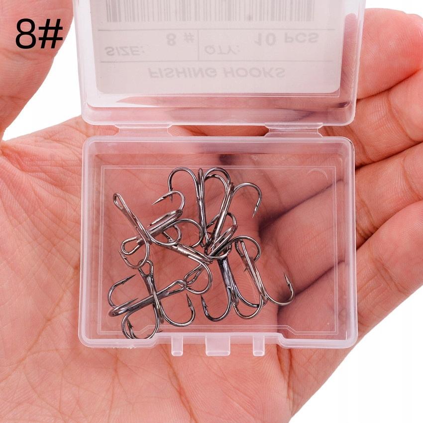 Fishing Hooks, Black Metallic, Diamond-Sharpeted, Box Of 10 Pcs. 8#