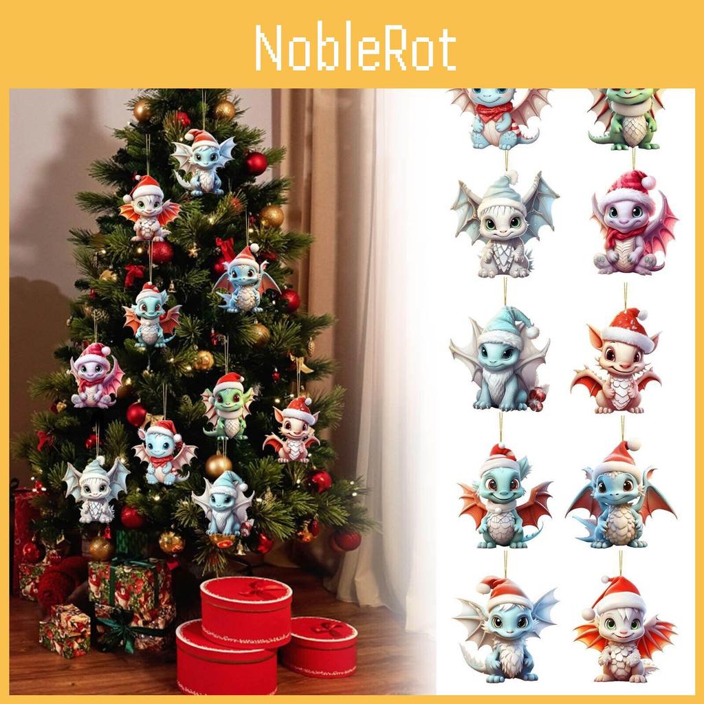 Vibrant Acrylic Christmas Decorations Cartoon Dinosaur Car Hangers For Unique Holiday Decor