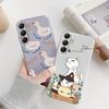 Мягкий прозрачный силиконовый чехол с рисунком кота из мультфильма для Samsung Galaxy A55 A54 A34, для Samsung S24 S23 Ultra, противоударный защитный чехол для камеры
