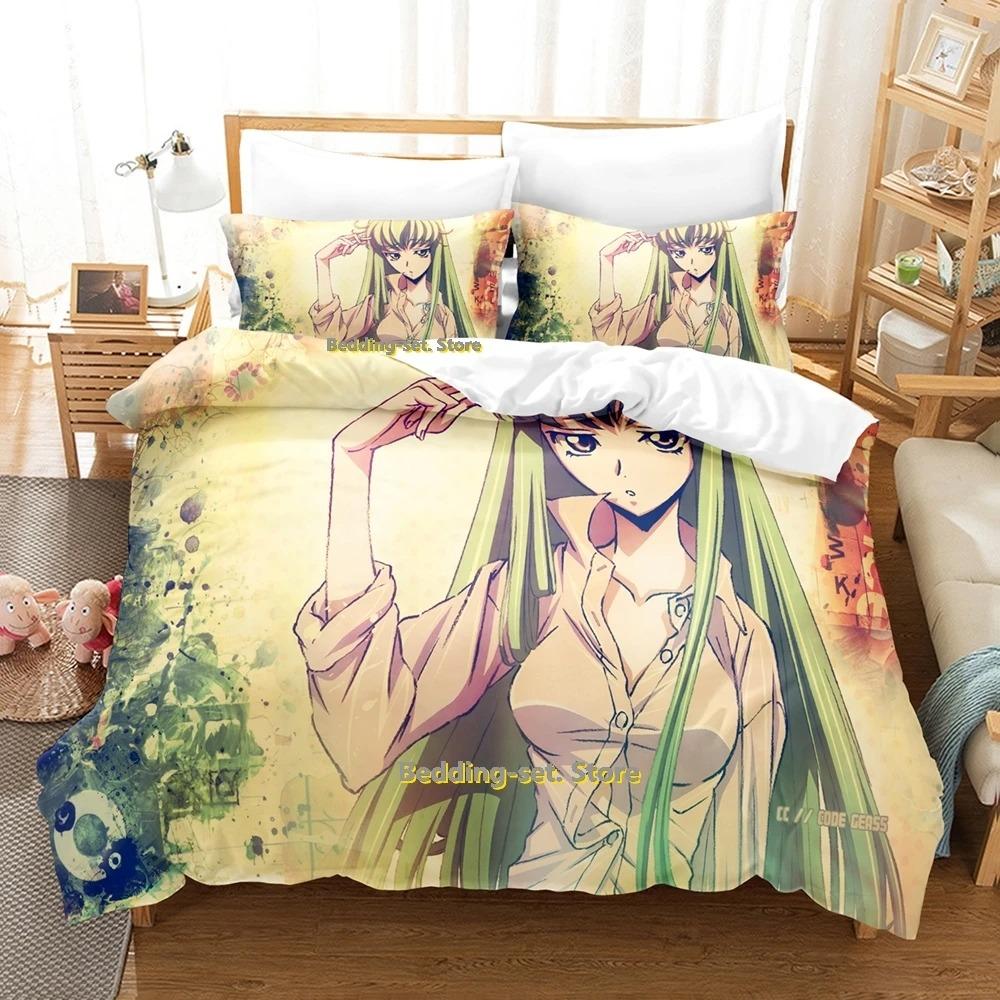 Комплект постельного белья Code Geass Single Twin Full Queen King Size Bed Set Adult Kids Bedroom Duvetcover Sets 3D Print Anime Bed Set