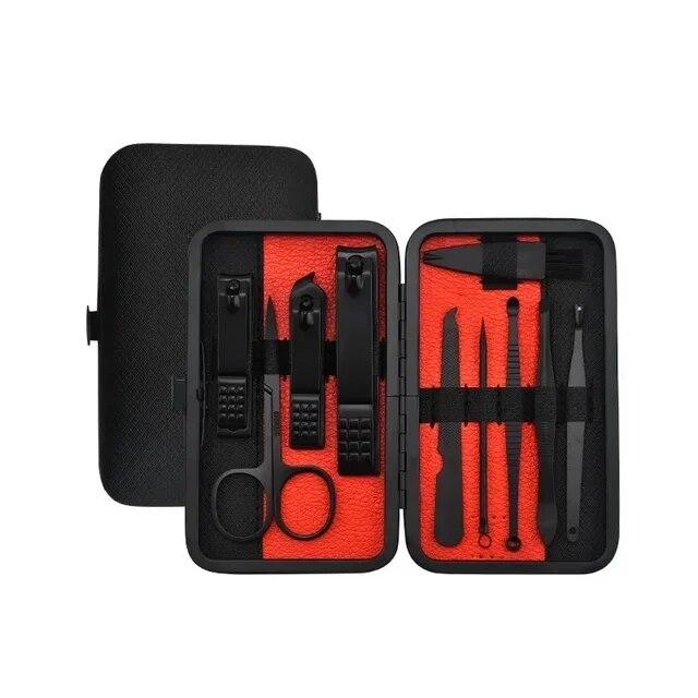 10/15/25 шт. Полный функциональный комплект Профессиональные педикюрные наборы из нержавеющей стали Машинки для стрижки ногтей с портативным чехлом Идея Подарочный маникюрный набор