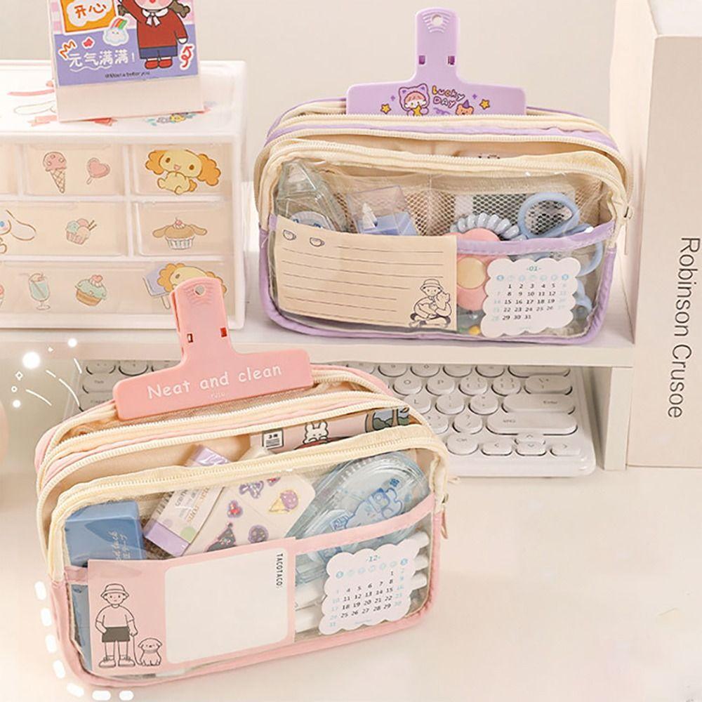 PU Leather+PVC Pencil Case Five-Layer Pencil Box High Quality Pen Bag  School Office