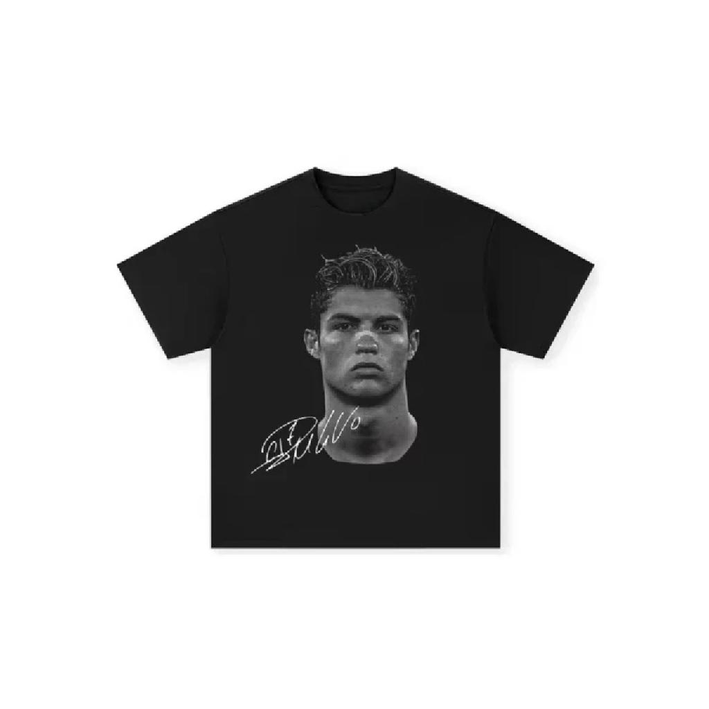 2025 Cristiano Ronaldo Football Superstar Super Fashion Printed Short Sleeve T-shirt Men Distress American Cotton Women Tshirt