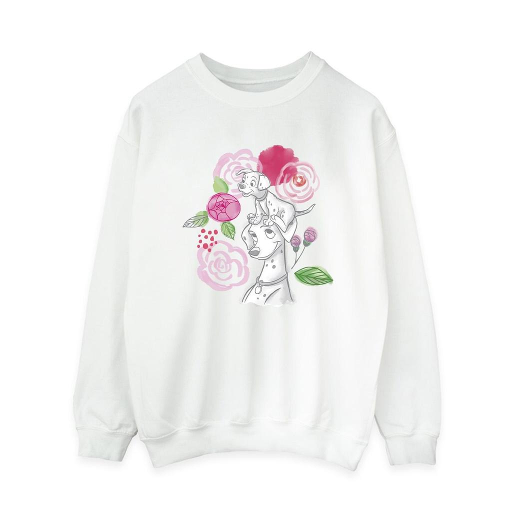 Disney Womens/Ladies 101 Dalmatians Flowers Sweatshirt