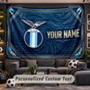 Lazio FC Personalized Tapestry Support Custom Name, Wall Art Home Decoration