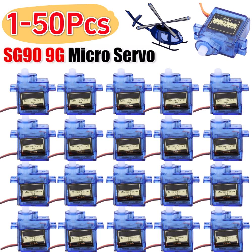 50-1Pcs SG90 9G Micro Gear Servo Motor Fixed-Wing Servo Motor Controls 180/360 Degrees for Rc Helicopter Toy Airplane Aircraft