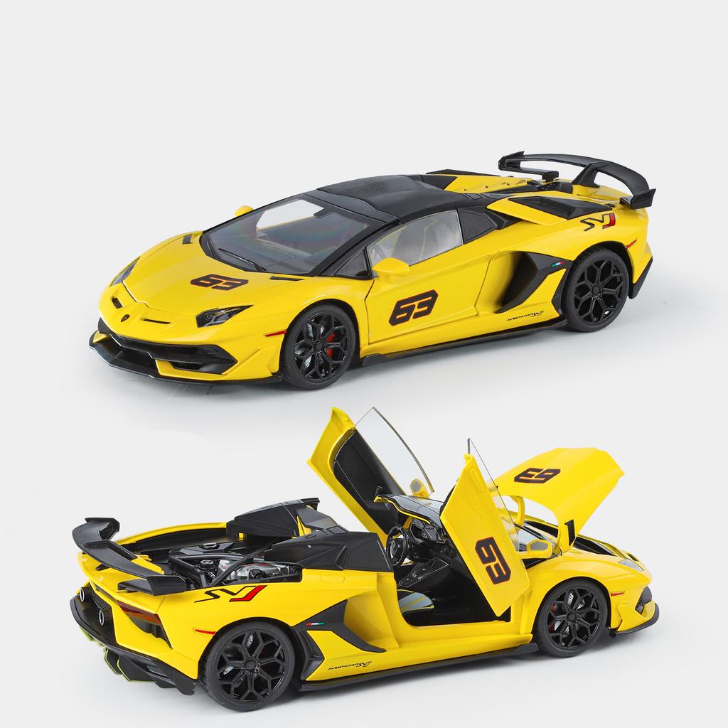 1/18 Lamborghini Aventador SVJ63 Removable Convertible Version Supercar Alloy Diecast Model Car Auto Parts Sales Store Interior Collection