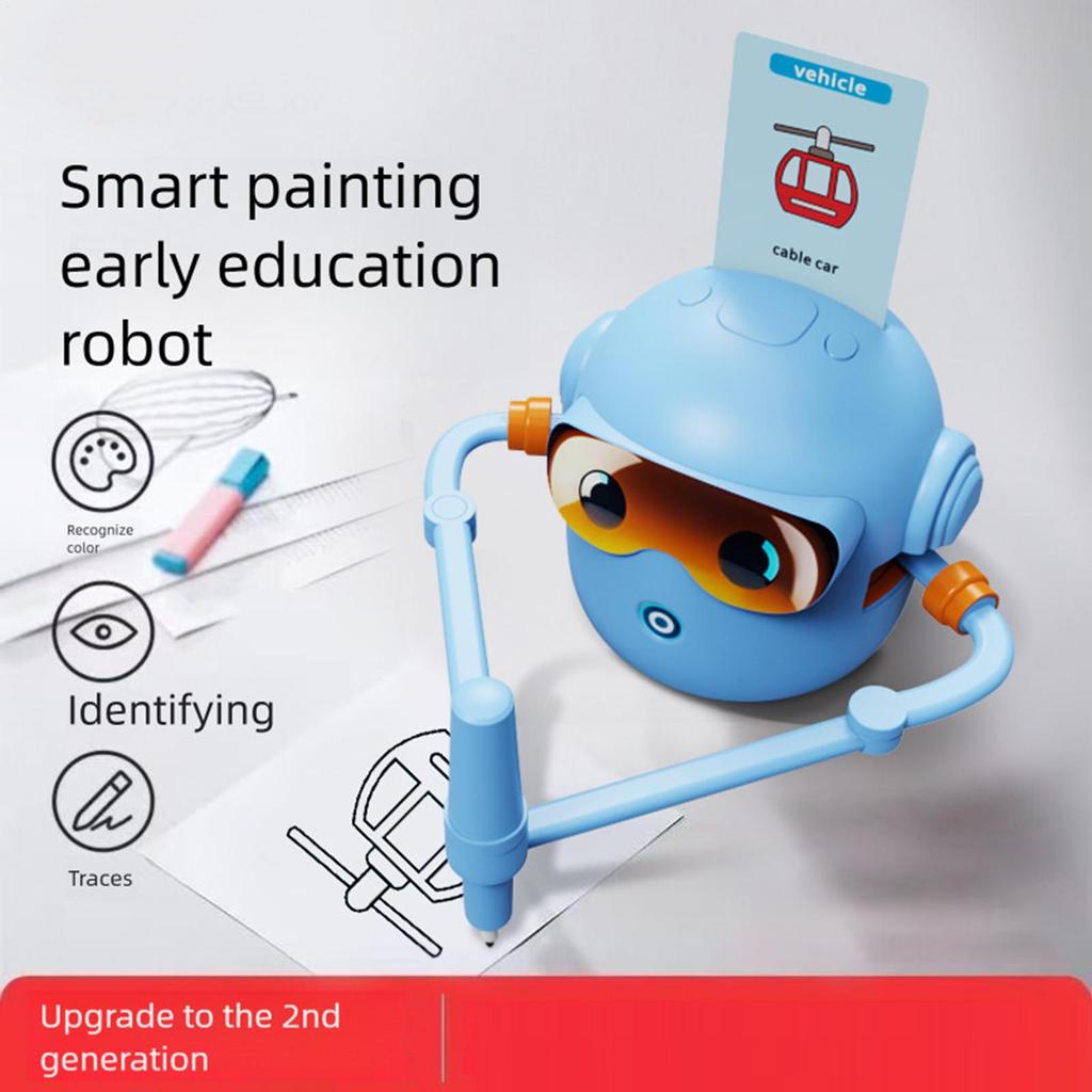 Робот-рисовальщик для детей, обучающая игрушка для рисования, развивающая креативность, с 100 карточками, игрушка для творчества, робот-рисовальщик