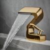 Bathroom Basin Faucets Gold Waterfall Hot and Cold Mixer Taps Black Brass Toilet Sink Water Crane New Style