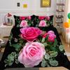 Flowers Printed Home Bedclothes Double Size Microfiber Bedspreads Gir Superior Design Comforter Cover Set