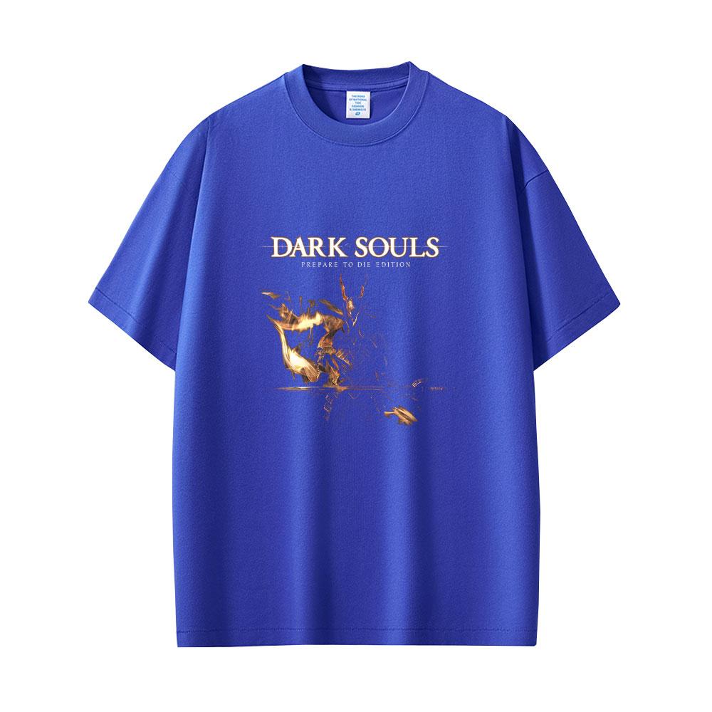 Игровая футболка Dark Souls Prepare To Die Графическая футболка Мужская Женская 90-е Винтаж Готический Рок Короткий рукав Мужской Панк Оверсайз С круглым вырезом Футболки