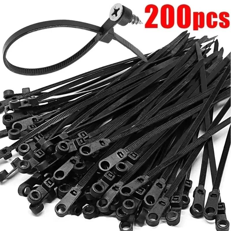 Heavy-Duty Nylon Screw Hole Cable Ties-Adjustable Self-Locking Straps for DIY & Industrial Fastening,Multipurpose Cord Organizer