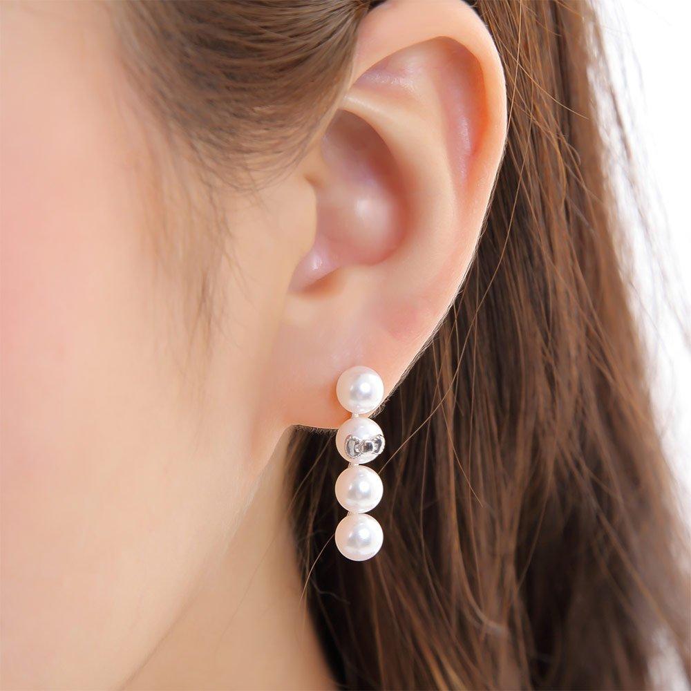 Hello Kitty Quadruple Pearl Earrings for Women [Gift Wrapped]