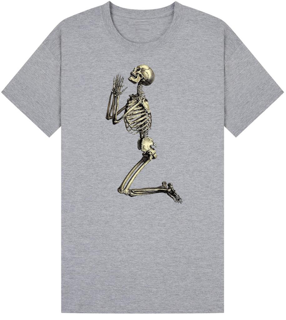 New 2026 Retro Religious Prayer Skeleton Street 3D Printed Unisex Tshirt Shirt Harajuku Round Neck Short Sleeve Top Clothing