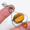Подвеска из серебра 925 пробы с натуральным тигровым глазом и цитрином 2,68 дюйма q0l71