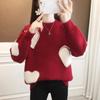 Толстый вязаный свитер в студенческом стиле для женской осенне-зимней одежды. Корейская свободная нижняя часть рубашки.