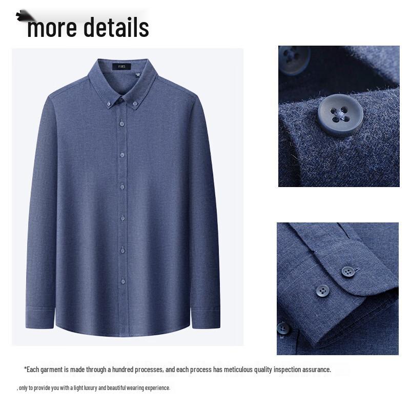 Мужская двусторонняя фланелевая рубашка Sugiyama из чистого хлопка с начесом