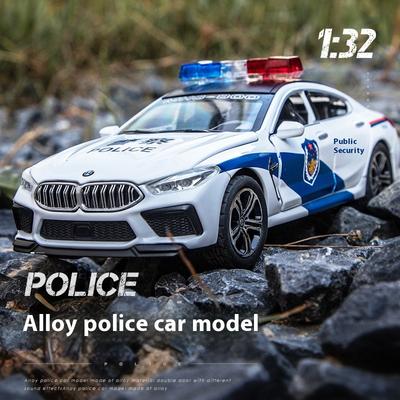 1:32 BMW M8 Литой Автомобиль Модель Машинки Звук Свет Игрушка Аксессуары для Украшения Офиса Детская Игрушка Подарок для Детей Подарок на День Рождения