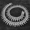 20mm Gothic Thorns Flash Full Rhinestone Miami Cuban Chain Luxury Fashion Men's Necklace For Women Hip Hop Cool Bracelet Jewelry
