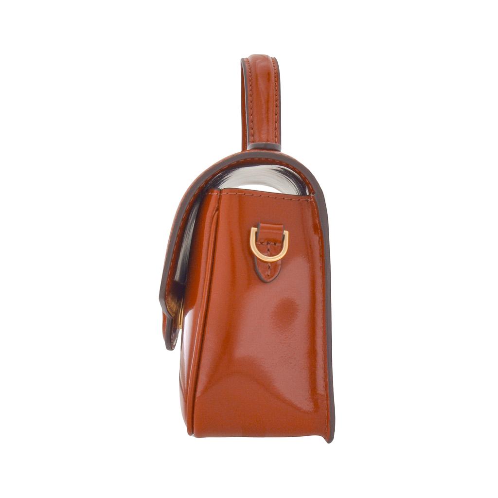 Tory Burch Robinson Gold Double T Logo Smooth Flap Removable Shoulder Strap Patent Leather Shoulder Crossbody Handbag Small Women handbag 147467-223